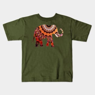 Cute Elephant African Tribal Watercolor Artwork Kids T-Shirt